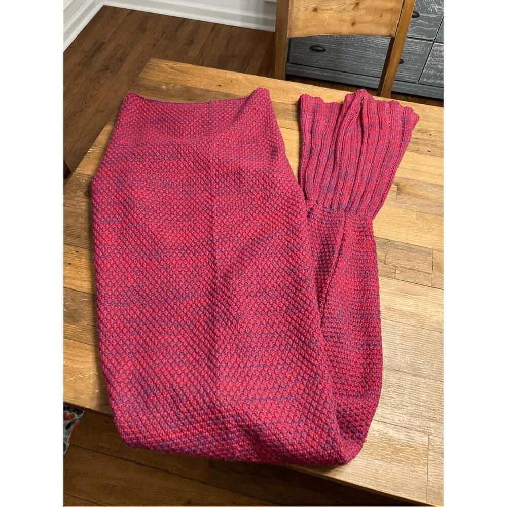 Mermaid Blanket Handmade red purple